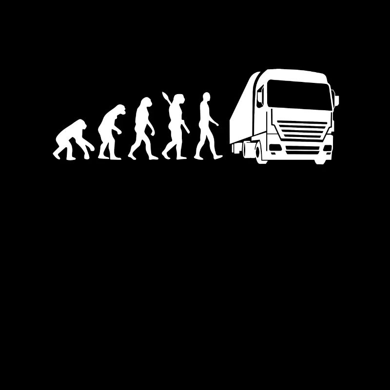 LKW - Fahrer - Evolution des Menschen / Darwin wei
