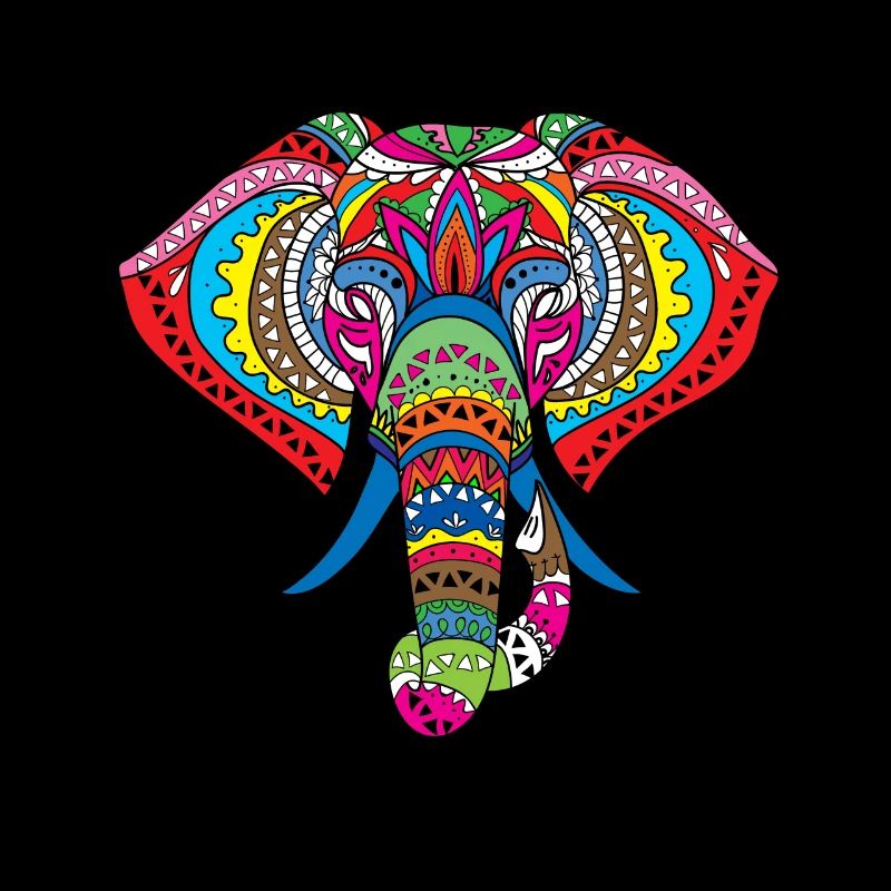 Elephant Hindu symbol colorful pattern animal gift