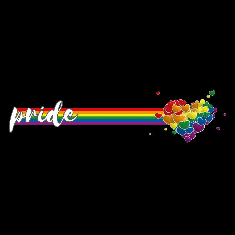 Long Rainbow Flag Hearts Splash Pride