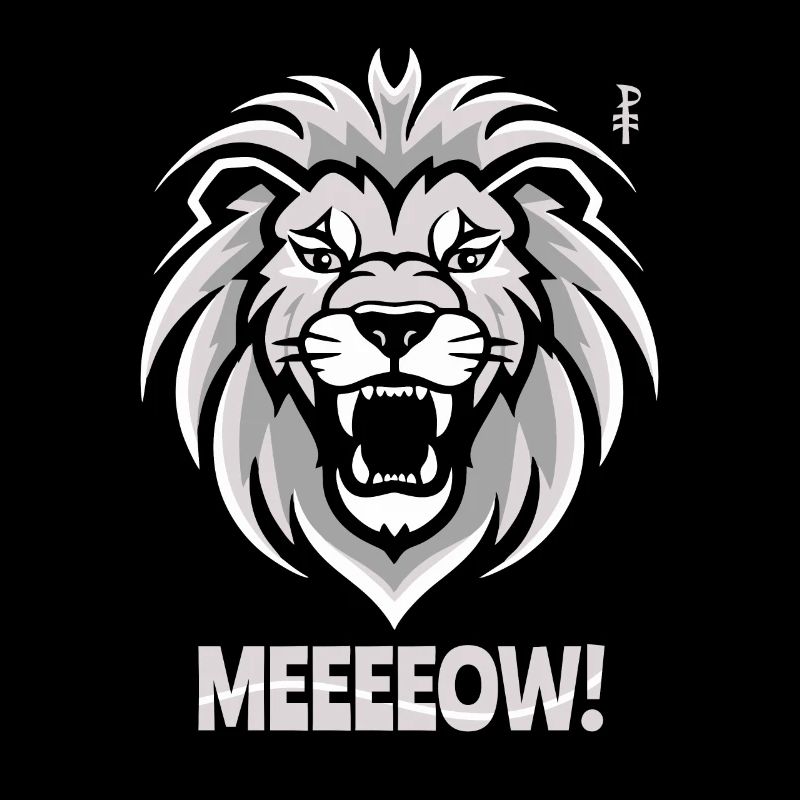 Miau Emblem eines Löwenkopfes