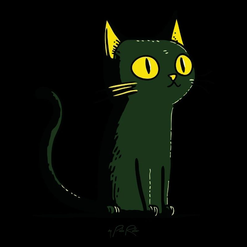 Chat de dessin animé vert