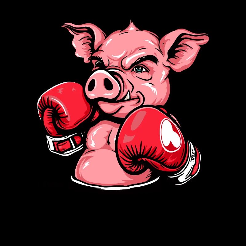 Battez-vous comme un cochon : cochon boxeur