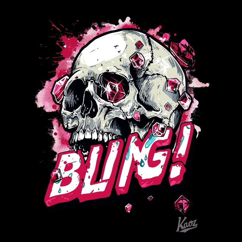 Diamonds Rubies Bling Skull