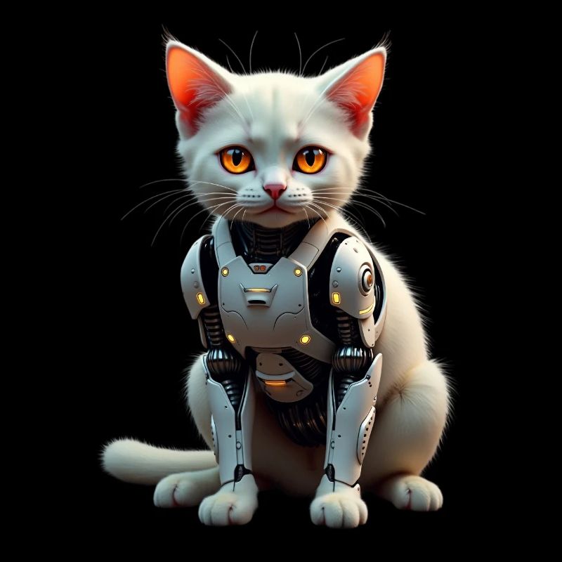 Drôle Robot Chat Tech Chats Cyborg Animal Chat