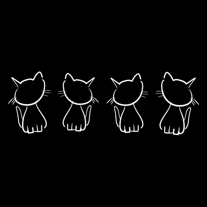 quatre chats animaux mignon forme d’animal de compagnie