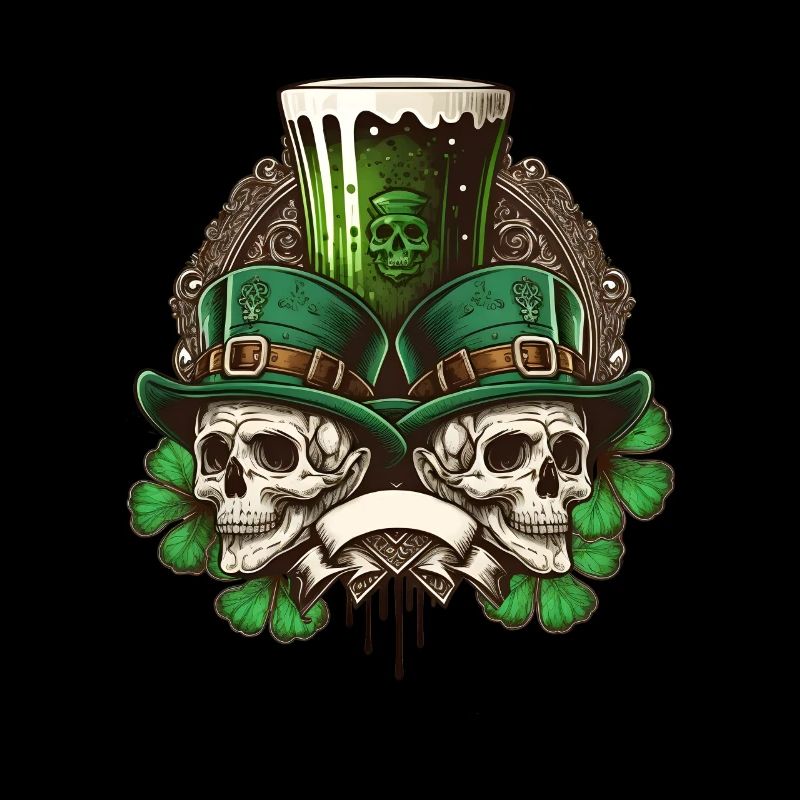 Crâne irlandais Irlande Trèfle vert Saint-Patrick