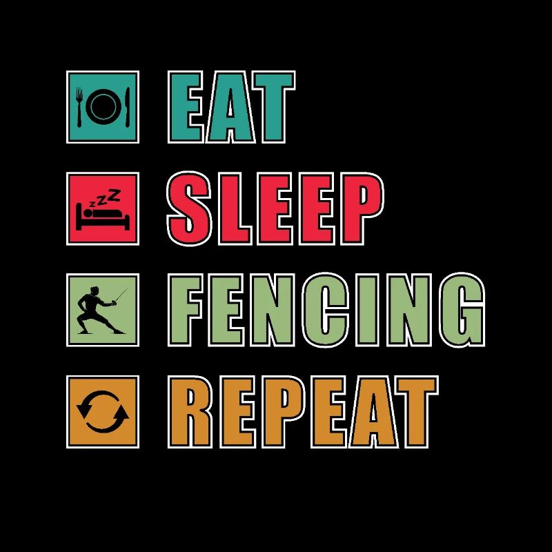 Fechten Eat Sleep Repeat Schwertkampf Schwerter