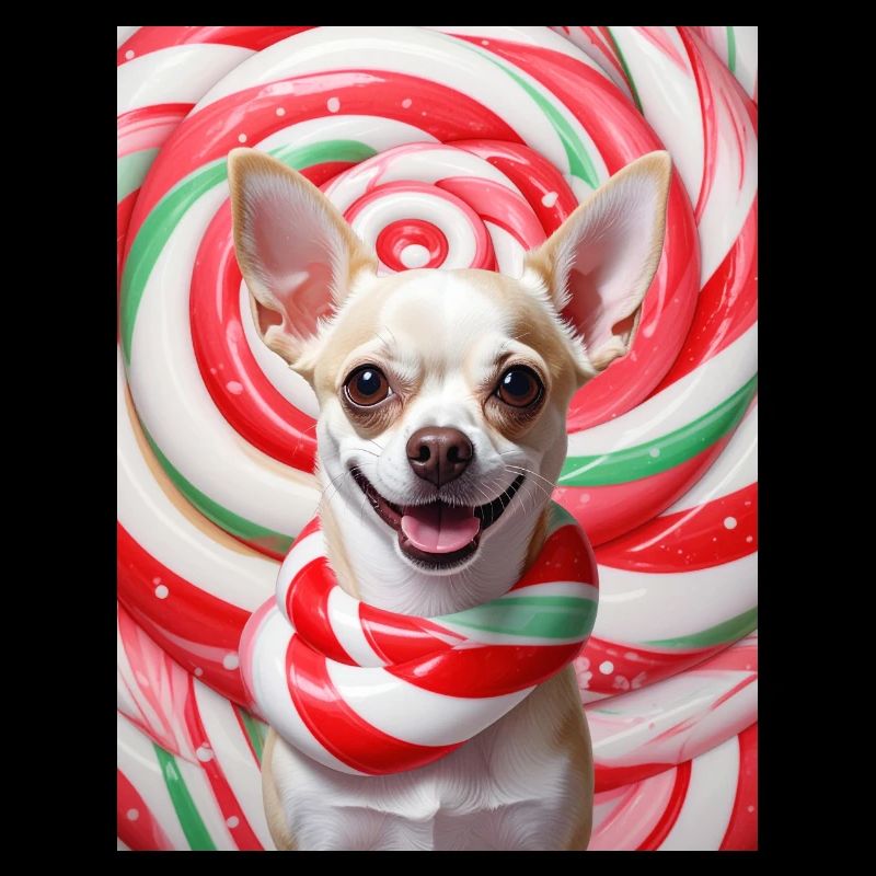 Candy Dog in Peppermix Background