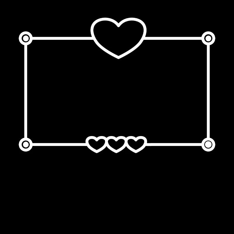 Frame with Heart Rectangular Background