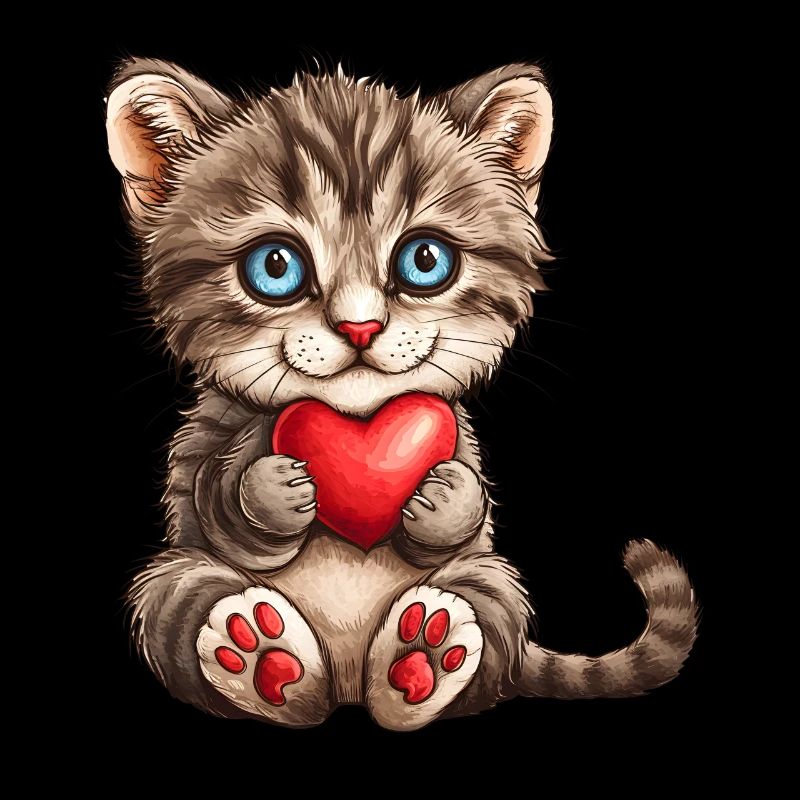Chat de la Saint-Valentin avec amour de cœur Amour de chat