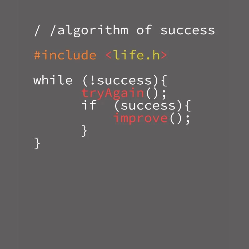 Algorithm of success nerd program code developer