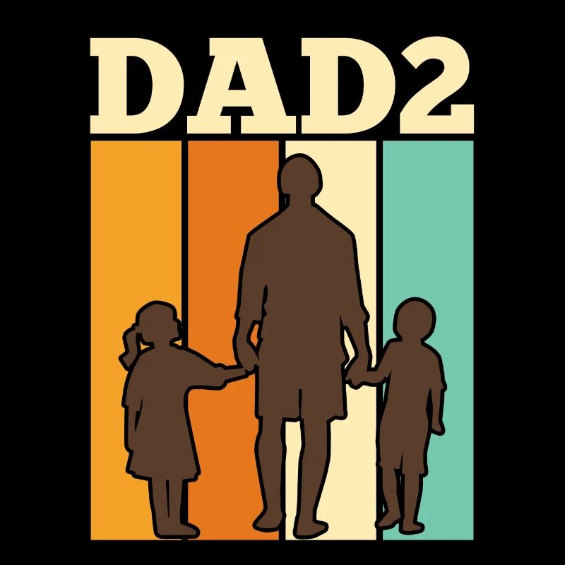 Vater 2 Kinder Papa 2 Söhn 2 Töchter Herren