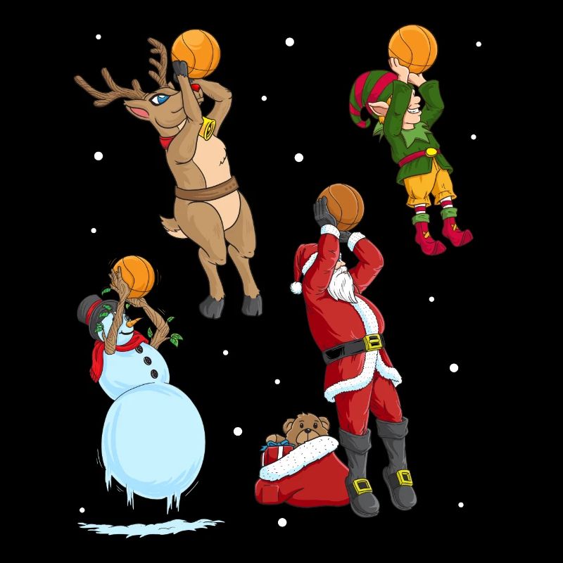 Cadeau de joueur de Noël de lancer de basket-