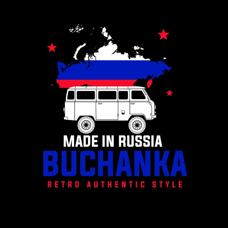 UAZ Buchanka 4x4 Russie drapeau