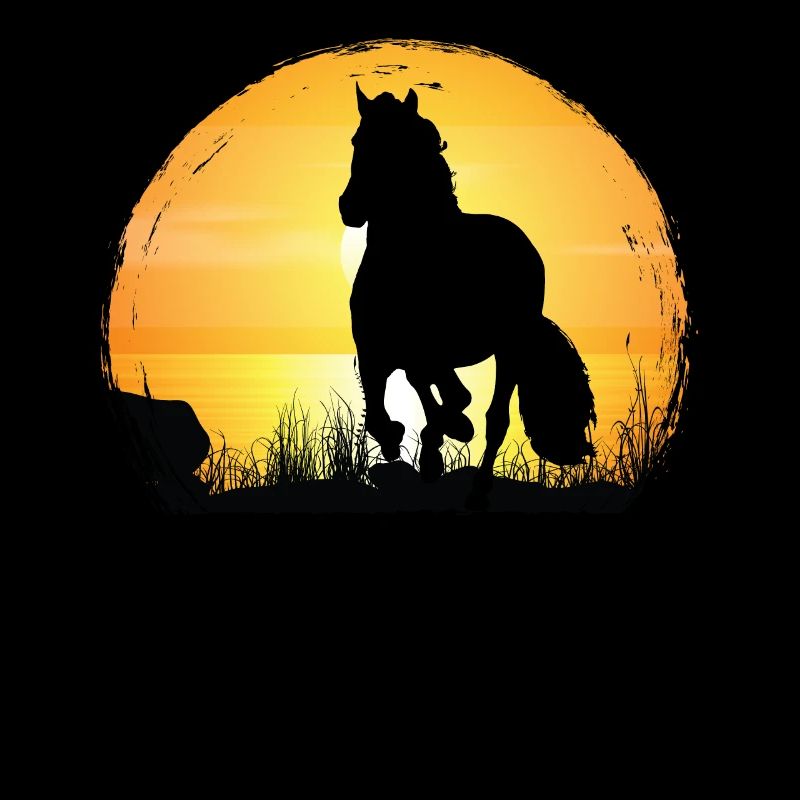 Coucher de soleil - Cheval andalou