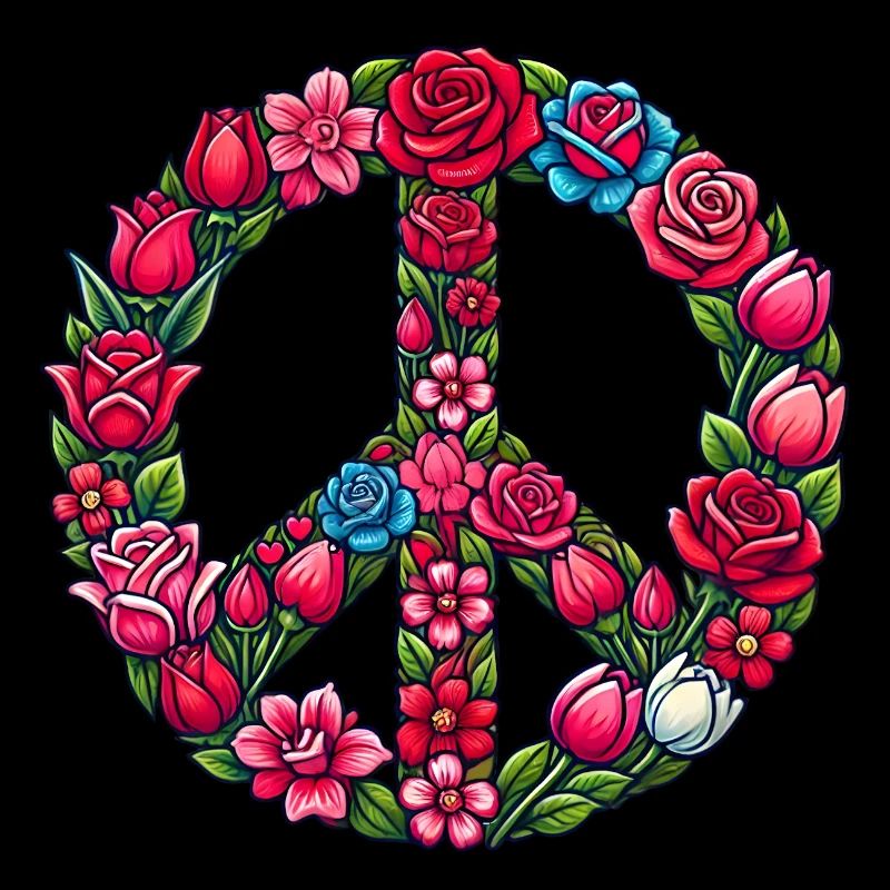 Valentinstag Peace Zeichen Logo