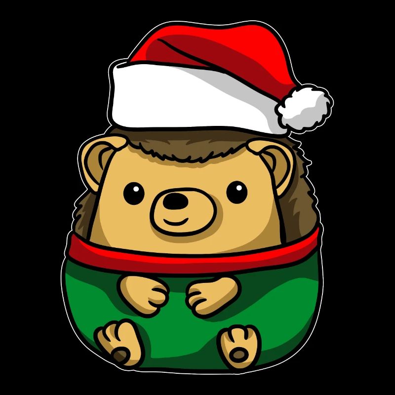 Hérisson avec pull de Noël