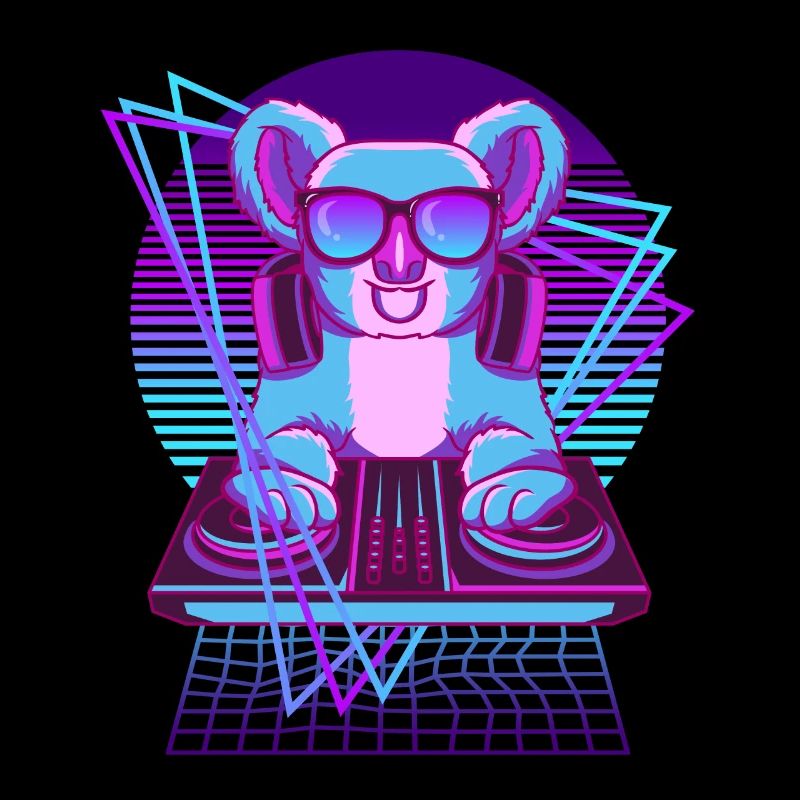Vaporwave Koala DJ Pult Koala