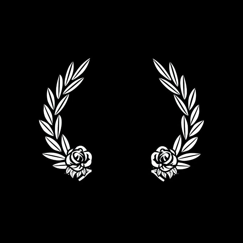 Corona de laurel con rosas