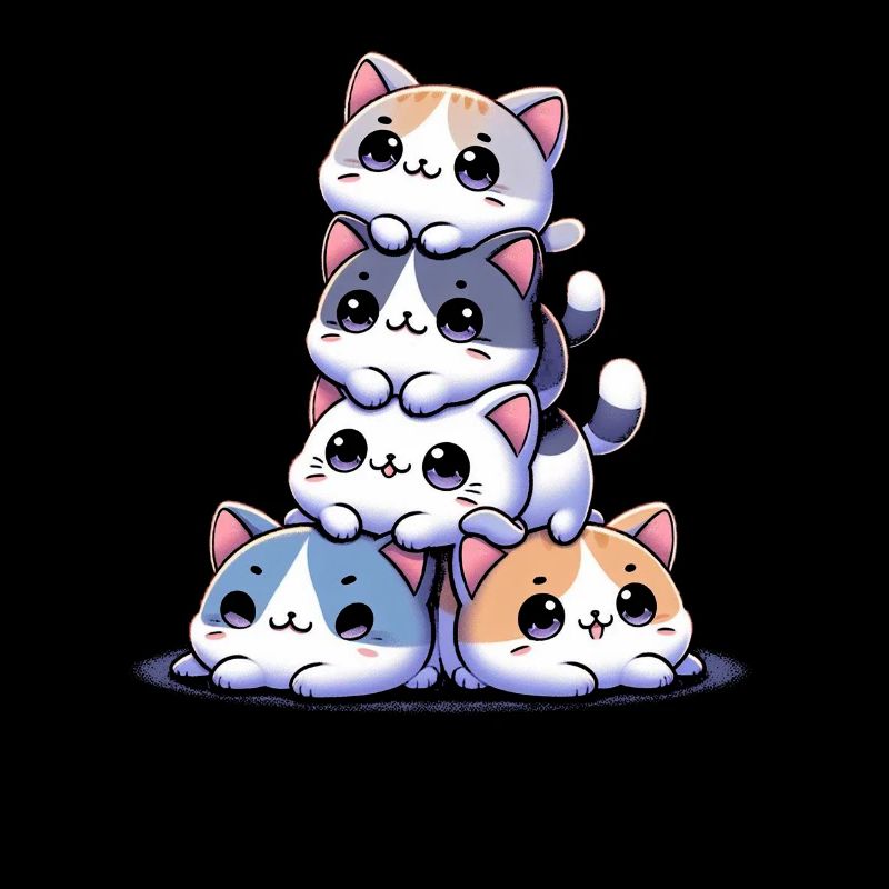 pile de chats chatons pile kawaii miaousson anime