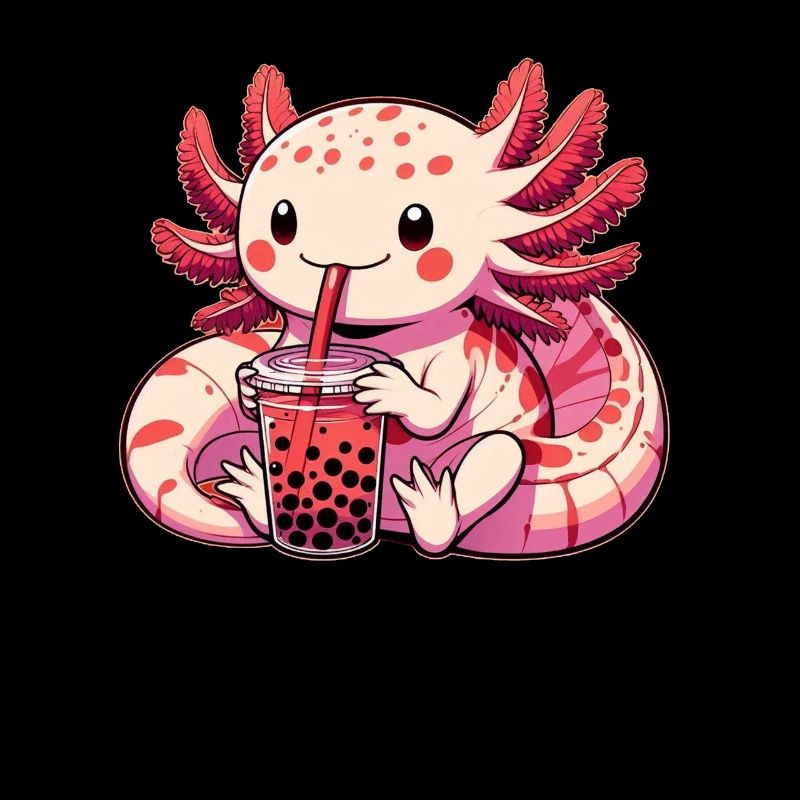Axolotl Boba Tea Drinking Otaku Anime Lover