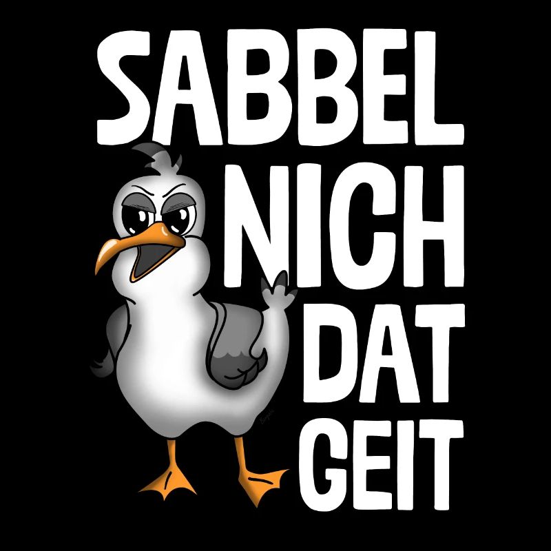 PLATTDEUTSCHER SPRUCH MIT MÖWE