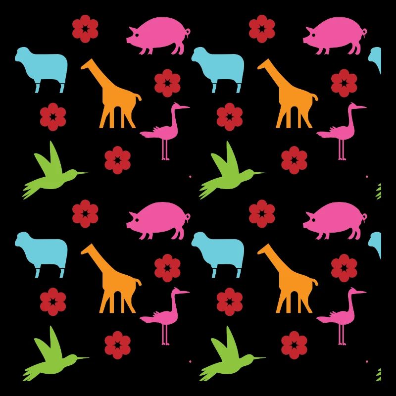 Animals pattern gift idea bird pig sheep image