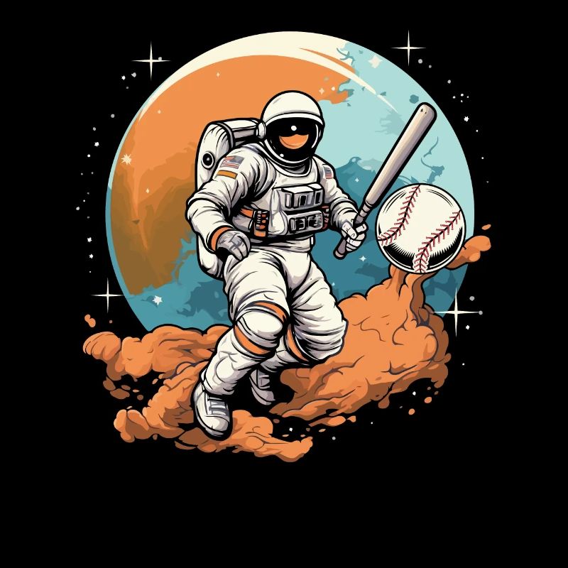Baseball Astronaut Baseball Player Outerspace