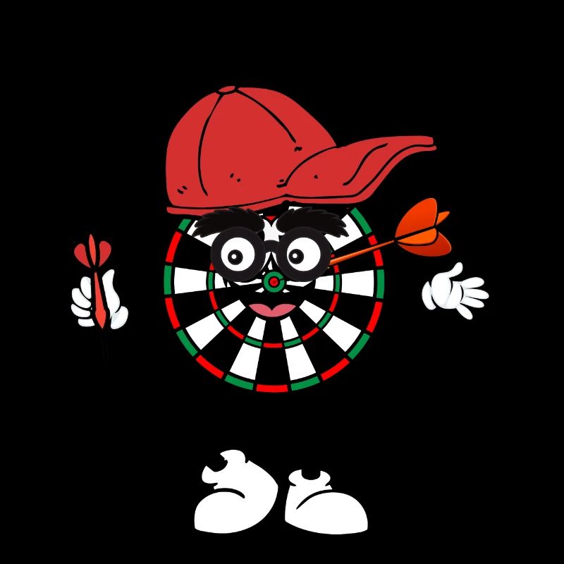 Dartboard avec casquette et disque de bande dessinée fléchettes