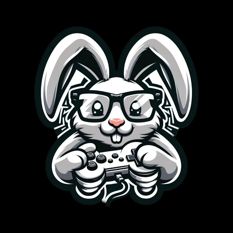 Lapin de jeu avec manette de style rétro