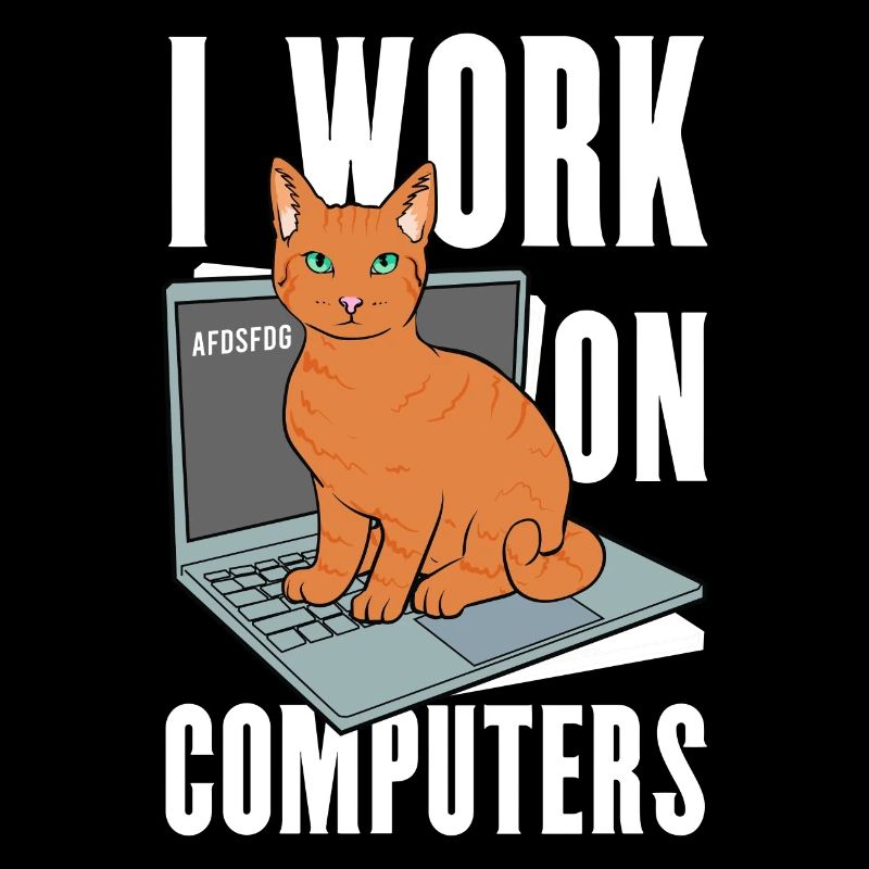 Arbeiten mit Computern und Katzen Englisch