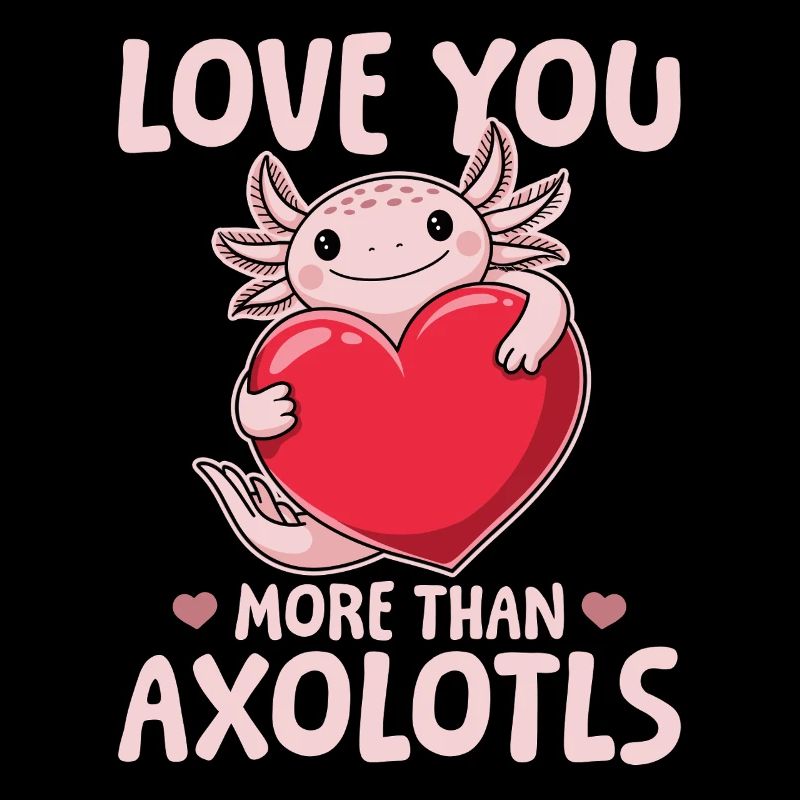 Cute Axolotl Valentins Day