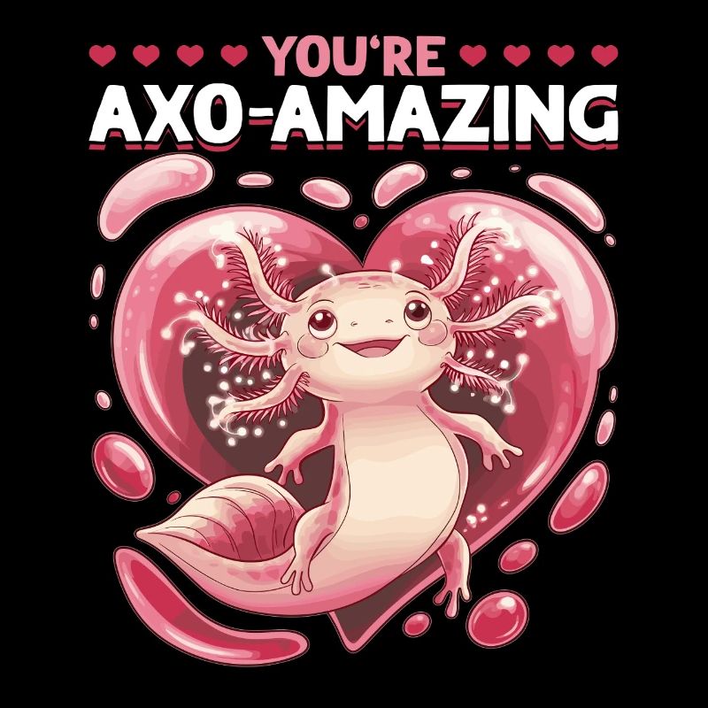 Cute Axolotl Valentins Day