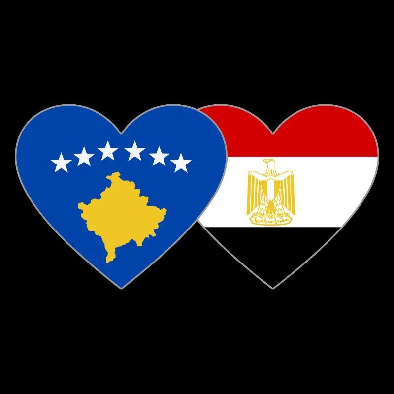 Kosovo Egypte Drapeau Coeur