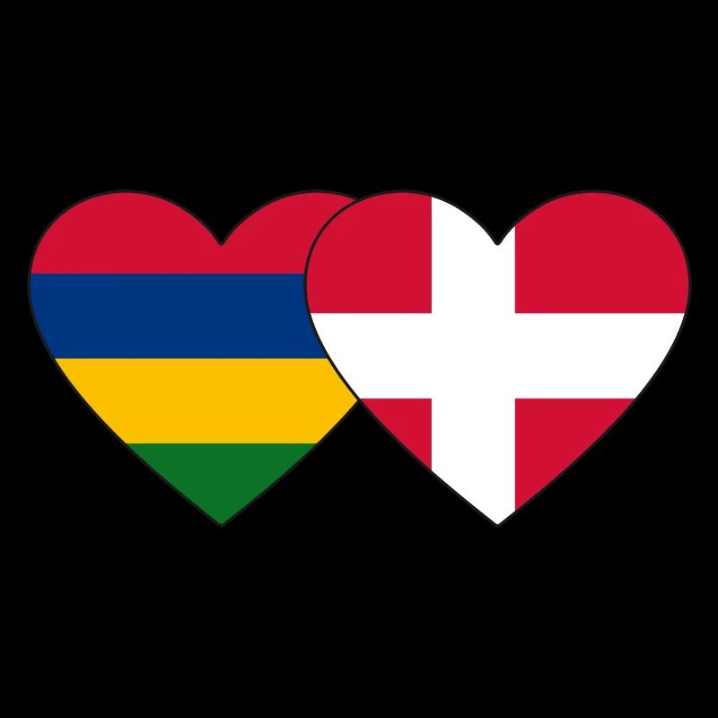 Maurice Danemark Flag Coeur