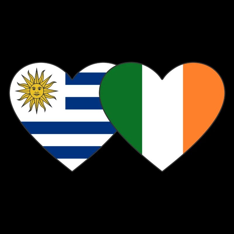 Uruguay Irland Herz Flagge