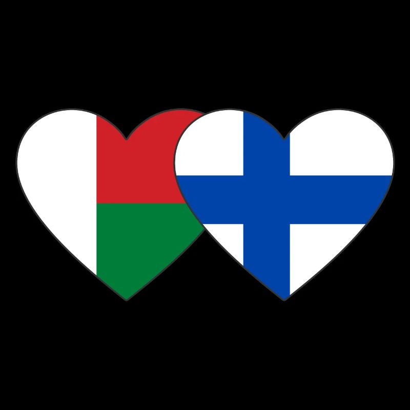 Madagascar Finlande Drapeau du Cœur