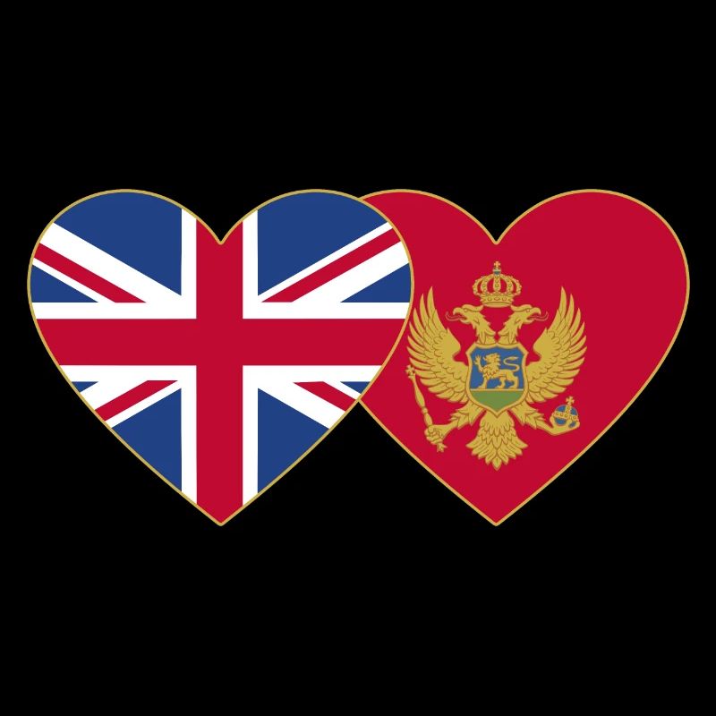 Angleterre Monténégro drapeau