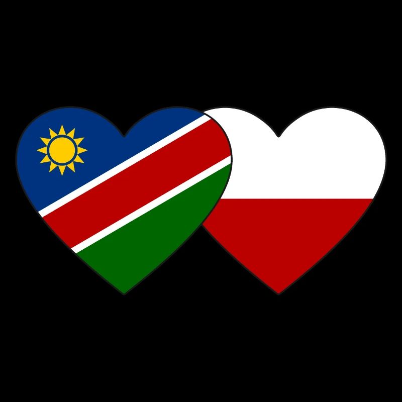 Namibia Polen Flagge Herz