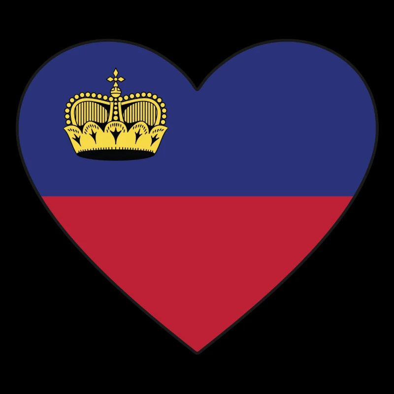 Drapeau du Liechtenstein en forme de cœur