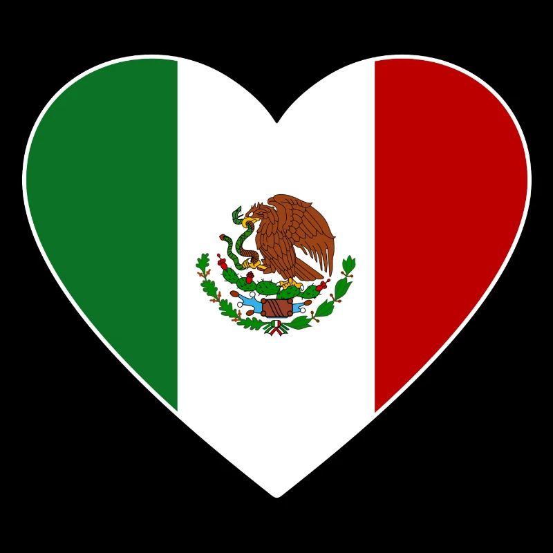 Cœur de drapeau du Mexique