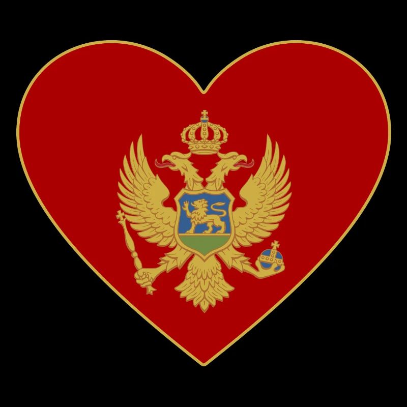 Cœur de drapeau du Monténégro