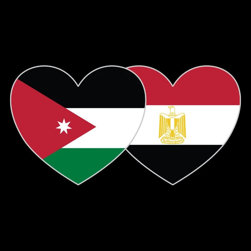 Jordan Egypt Flag Heart