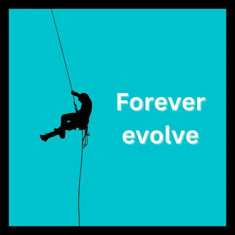 Forever evolve aquablue-white
