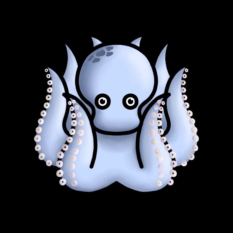 kleiner süßer hellblauer Oktopus