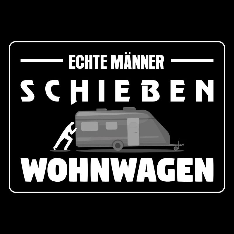 Echte Kerle schieben Wohnwagen V6 weiss