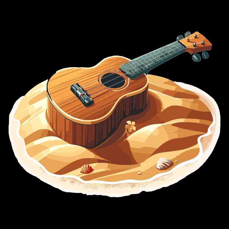 Ukulélé sur la plage de sable