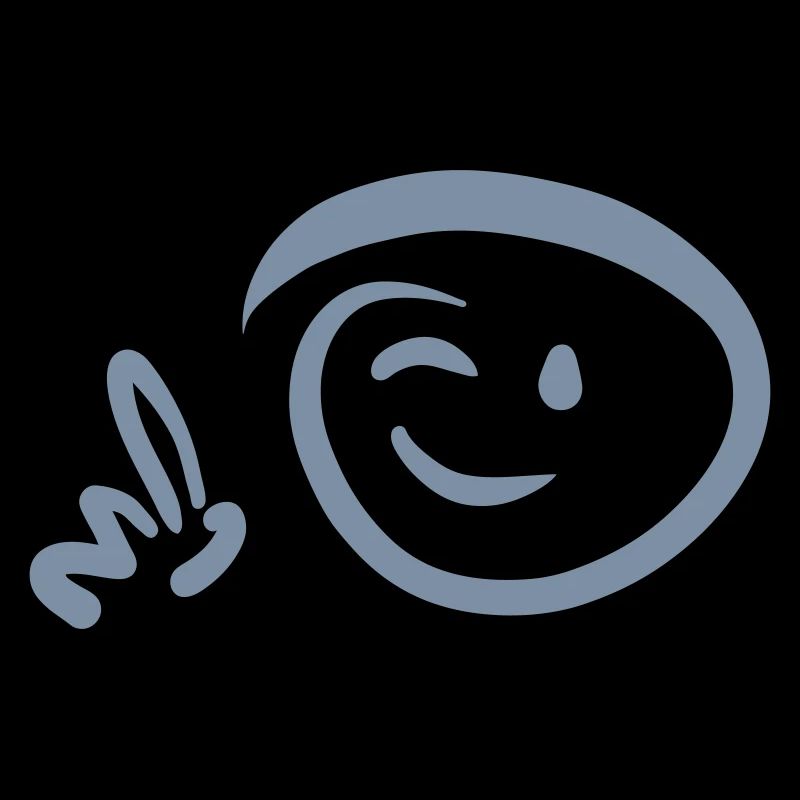 Face winks pointing with finger at something