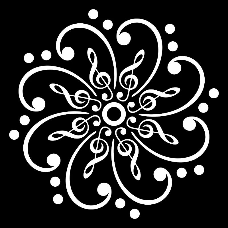 Musique, mandala, clef, clef basse, basse