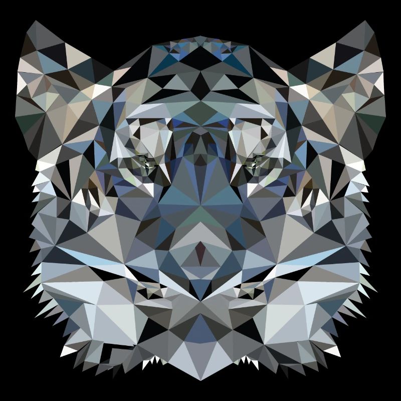Tiger grau/blau polygon Design